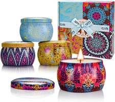 Candele Profumate Regalo,Regalo Donna,Set Candele Profumate 4 * 120G, per Annive