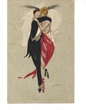 ART DECO  ART NOUVEAU BALLERINI DI TANGO ILLUSTRATORE GRONCHI