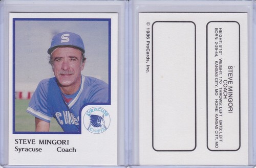Steve mingori 1986 procards - mingori,