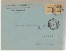 141-Amgot Occupazione Alleata Sicilia-Frontespizio C.C.Risparmio Coppia 25c.-ACS