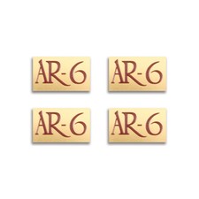 Distintivo logo altoparlante ricerca acustica AR-6 41,3 mm (1,625") X 25,4 mm (1") ORO