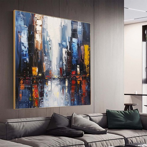 Quadro astratto dipinto mano - quadro,