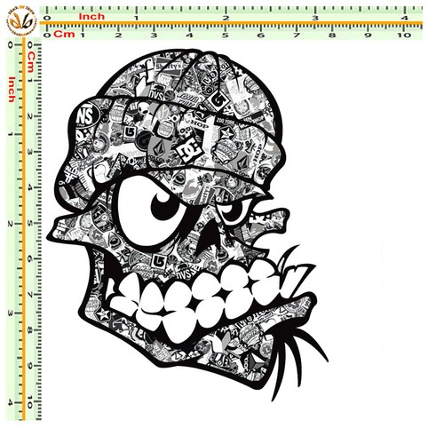 Adesivo casco teschio sticker - adesivo,
