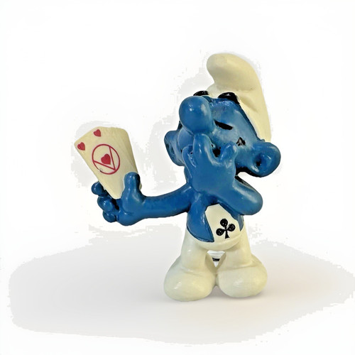 Puffo card poker player - puffo, 2"
