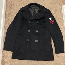 Navy Pea Coat Uomo Taglia 38