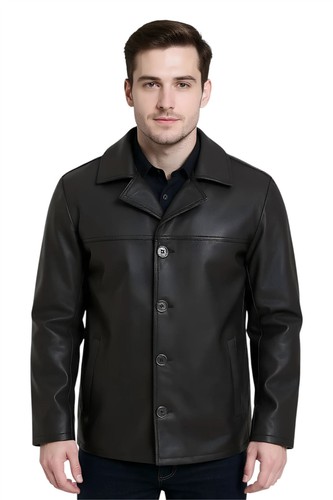 Giacca cappotto nero pelle - in,
