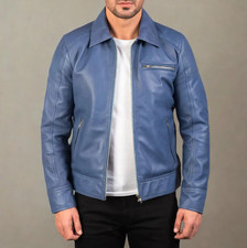 giacca pelle lavanda uomo