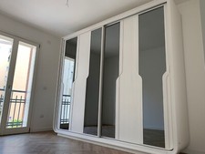 Armadio Ante scorrevoli con specchiera ! Bianco di Legno.