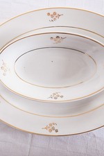 2 Piatti raviere in porcellana czechoslovakia MZ decoro floreale in oro