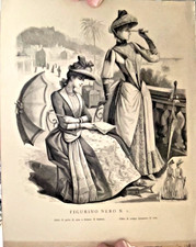 Stampa anno 1888 moda figurino