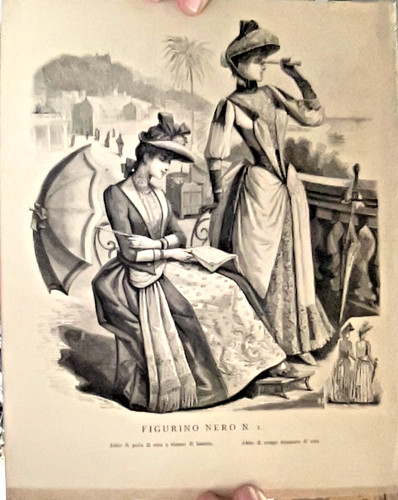 Stampa anno 1888 moda figurino