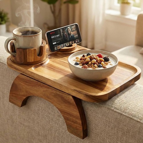 Tavolo bracciolo divano legno - tavolo,