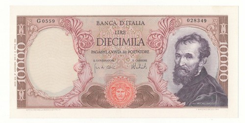 10000 lire michelangelo decr - 10000,