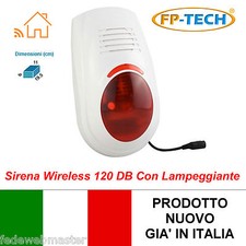 SIRENA WIRELESS ESTERNA ANTIFURTO CASA LAMPEGGIANTE SOS UNIVERSALE WIFI LED BIP