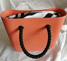 O bag MINI - Borsa Nuova Originale O bag col. Pesca Int. ZEBRA  Manici NERO