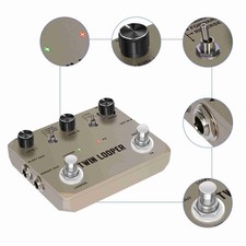 Rowin Pedale Looper per Chitarra con 2 Pedaliera 11 Tipi di Riproduzione per TGPN Elettrico