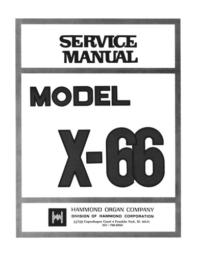 Hammond x66 service manual - x66,