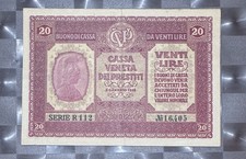 20  LIRE BUONO DI CASSA VENETA