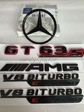 GT63S AMG V8 BITURBO E Performance emblema stella posteriore + distintivi neri Mercedes X290