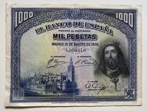 Billete 1000 pesetas 1928 - billete,