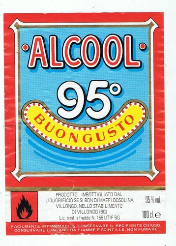 Vecchia etichetta alcool - alcool, 95°