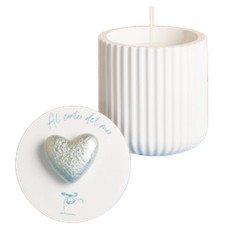 Portacandela cuore azzurra con