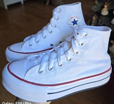 Scarpe alte da bambina Converse CTAS bianche Eva Lift Big, taglia 3