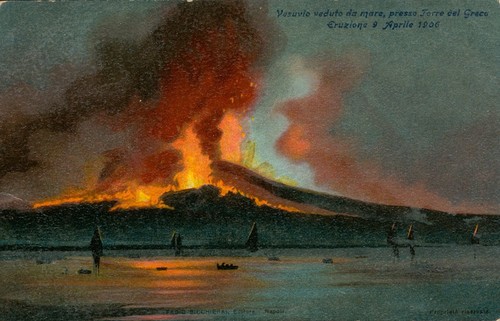 Cartolina eruzione vesuvio - cartolina,