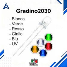 25 Diodi LED 5mm Luminosi Multicolore Bianco Blu Verde Rosso Giallo UV Arduino