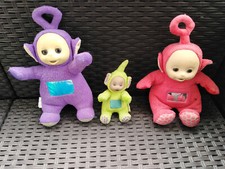 Teletubbies Tinky Winky Dipsy Po Vintage Figure Bundle Plush Playset Toys 1999
