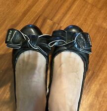 Ballerine Di Vernice Nera Prada Num. 38 Con Elastici Laterali.