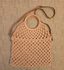 Borsa a tracolla BOHO macramè tessuto crociera estate vacanze manici zip