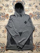 Burton Felpa con Cappuccio Uomo Grigio Medio Dryride Pullover Canguro Zip Tasche Snowboard