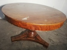 TAVOLO TONDO INGLESE PRIMA META '800 - BASE A 3 GAMBE IN RADICA