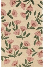 Tappeto floreale trapuntato a