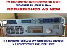 Broadcast Prof RVR 1300w FM Transmitter Wide Band 88/108 Mhz Stereo