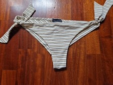 slip bikini brasiliano Armani tg L bianco oro nuovo
