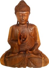 Budda scolpito a mano h 30 cm