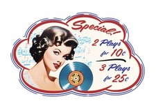 Nuova decalcomania jukebox 25 centesimi Rock-Ola Wurlitzer Seeburg AMI adesivi top hits