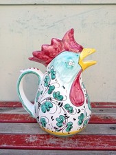 Deruta Gialletti  ceramica brocca  gallo maiolica