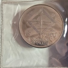 REPUBBLICA 100 LIRE MARCONI 1974 PROVA IN ACMONITAL
