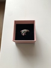 Anello Liberty donna Forma Cornucopia. In oro Rosso, Argento e Diamanti.