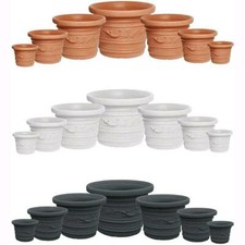 Vaso Festonato in Resina Tondo Doppio Bordo Antiurto x Giardini terrazzi Balconi