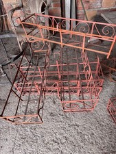 PORTAVASI-FIORIERA DA BALCONE FATTO A MANO IN FERRO BATTUTO E CURVATO