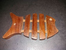 Sottopentola in legno forma di pesce vintage sotto pentola