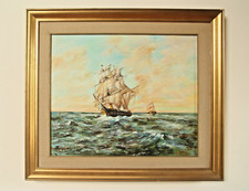 OLIO SU TELA - MARINA CON