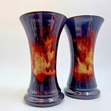 EWENNY WALES STUDIO VASI CERAMICA VERAMENTE FATTI A MANO VASI GALLESI 51/2" COPPIA VINTAGE