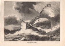 Stampa antica IMBARCAZIONE A