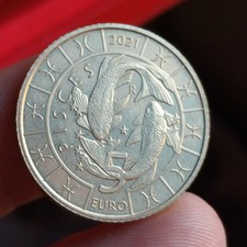 Moneta Da Collezione Repubblica Di San Marino 5 Euro Pesci 2021 Fdc Lotto 1074 