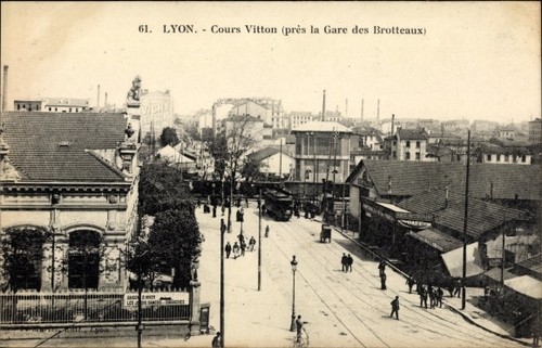 Cartolina lione rodano cours - lione, rodano,